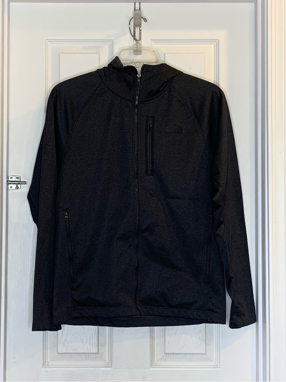 The North Face Heathered Black Full Zip Hooded Lightweight Jacker Size Medium